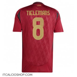 Belgio Youri Tielemans #8 Prima Maglia Europei 2024 Manica Corta